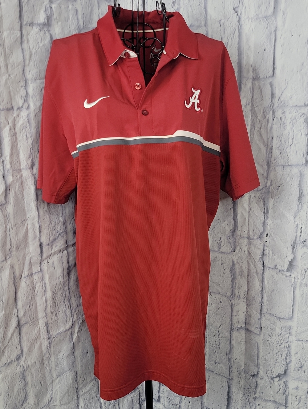Nike Dri-Fit Alabama Crimson Tide Polo Shirt Men's Medium Red NCAA